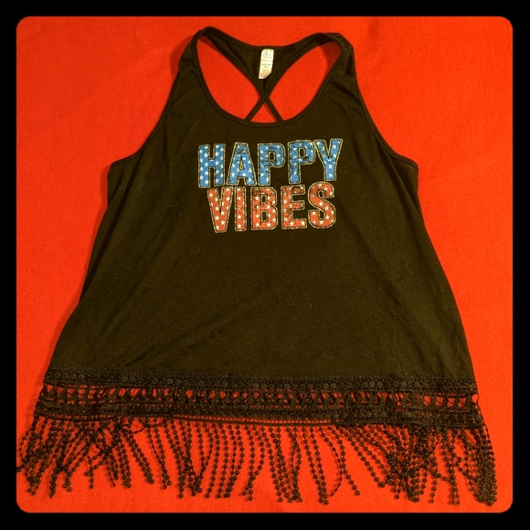Celebrate Patriotic Tops - Patriotic Happy Vibes Tank Top Size XXXL